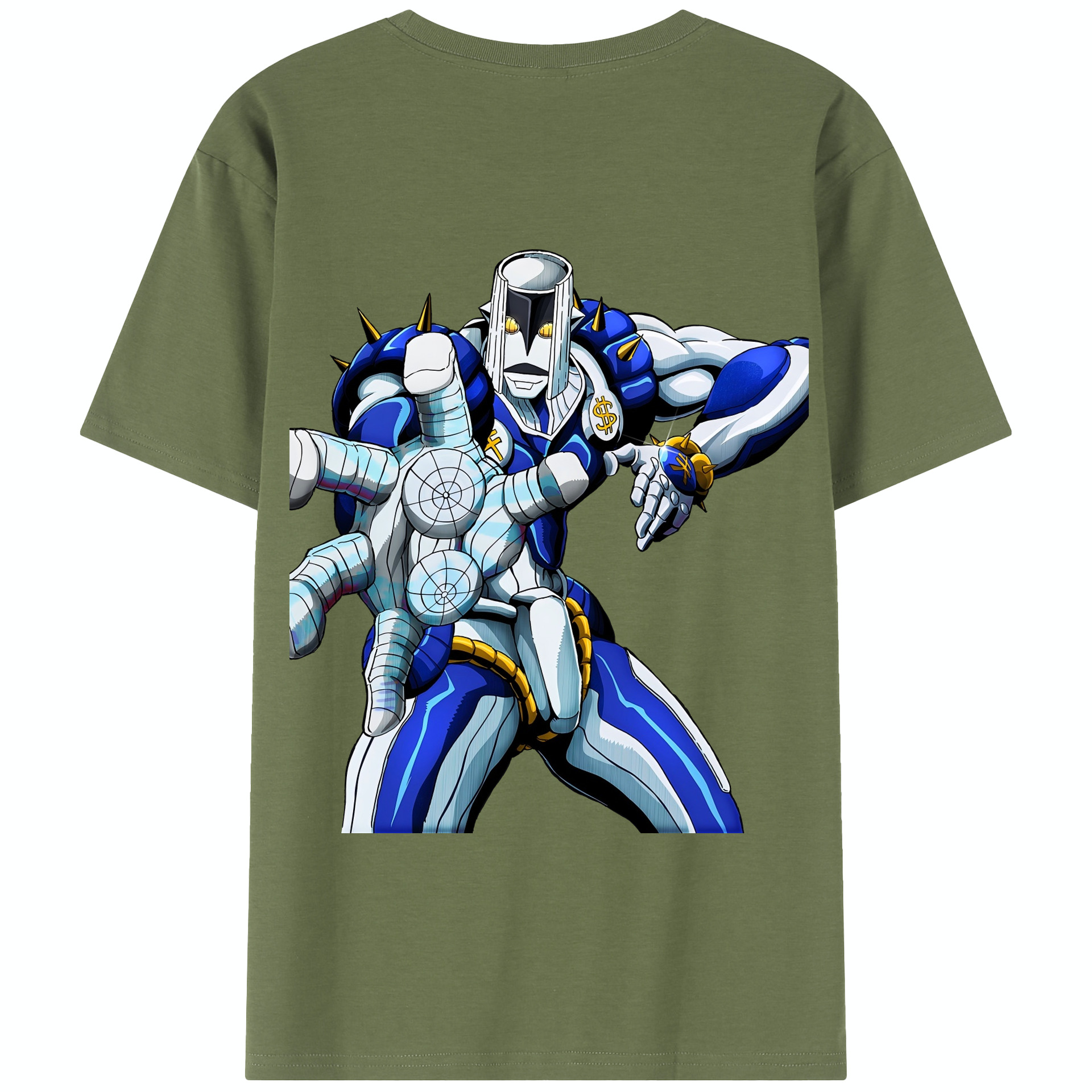 （画像用） ジョジョの奇妙な冒険 虹村億泰 にじむら おくやす JoJo's Bizarre Adventure Nijimura Okuyasu 綿100％半袖Tシャツ（背面プリント）